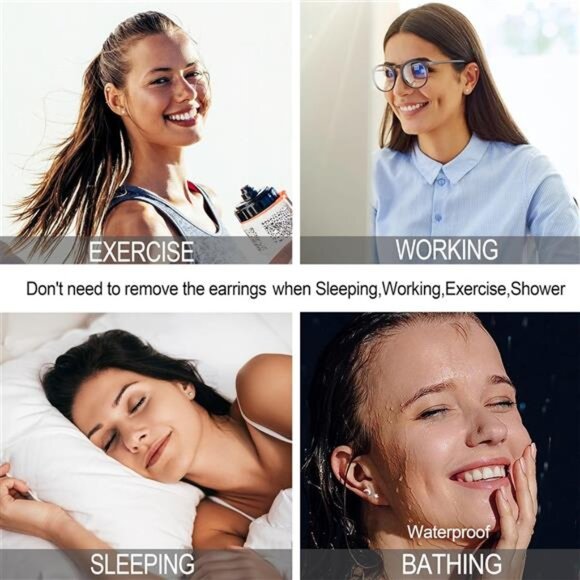 21Pairs Surgical Steel Flat Back Earrings Hypoallergenic 20G ScrewBack Nap Stack - Picture 6 of 7